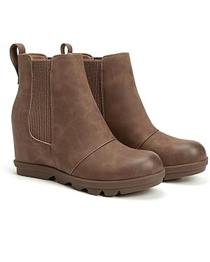 Athlefit Women's Wedge Boots Comfortable Ankle Wedge Booties | Amazon (US)