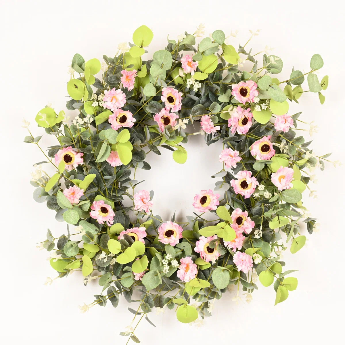 26" Artificial Everyday Eucalyptus Berry Daisy Front Door Wreath | Wayfair North America
