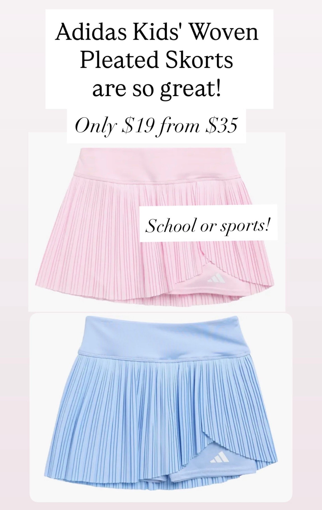 Adidas pleated skorts for girls 

#LTKSaleAlert #LTKKids