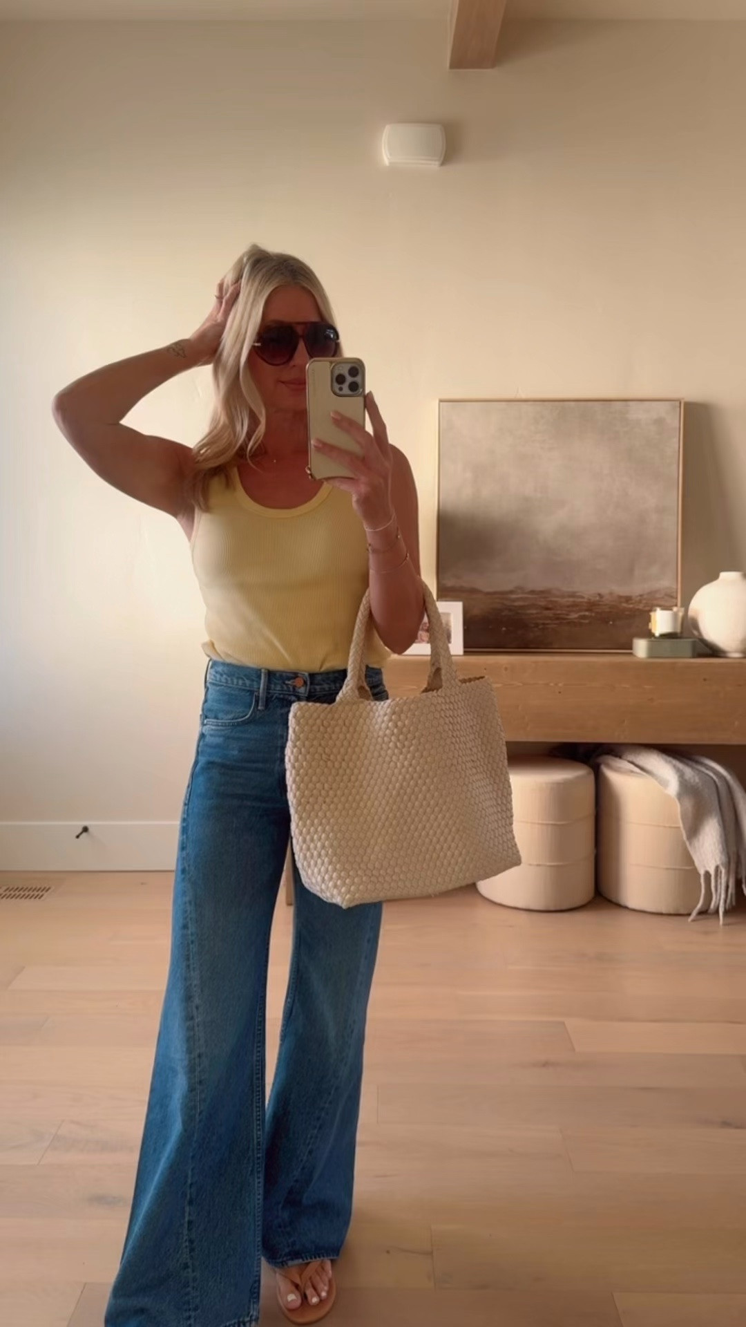 Still my favorite jeans 
Weave tote bag 
Easy to wear Tkees 
Summer outfit idea

#LTKootd #LTKOver40 #LTKSeasonal