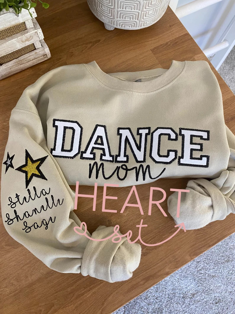 Personalized Embroidered Dance Mom Sweatshirt | Custom Team Crewneck | Dance Mom Bow Shirt | with... | Etsy (US)