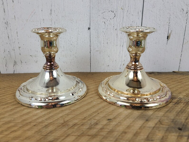 Vintage Set of 2 Oneida Silver Plate Candle Holder4 High | Etsy Canada | Etsy (CAD)