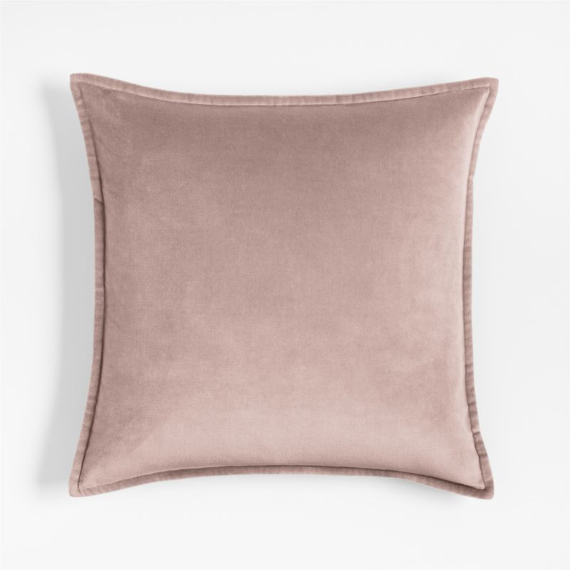 Organic Cotton Velvet 23"x23" Moody Mauve Throw Pillow Cover + Reviews | Crate & Barrel | Crate & Barrel