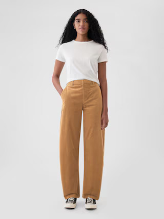 High Rise Corduroy Tapered Ankle Trousers | Gap (US)