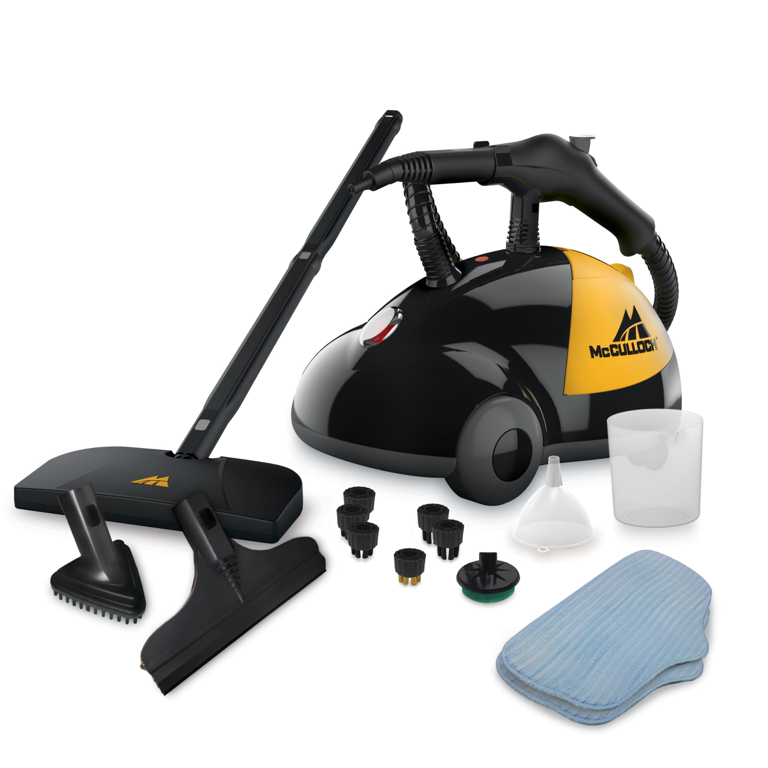 McCulloch MC1275 Heavy-Duty Steam Cleaner, 45 Minute Runtime, 18 Accessories: Mop Head, Brushes, ... | Amazon (US)