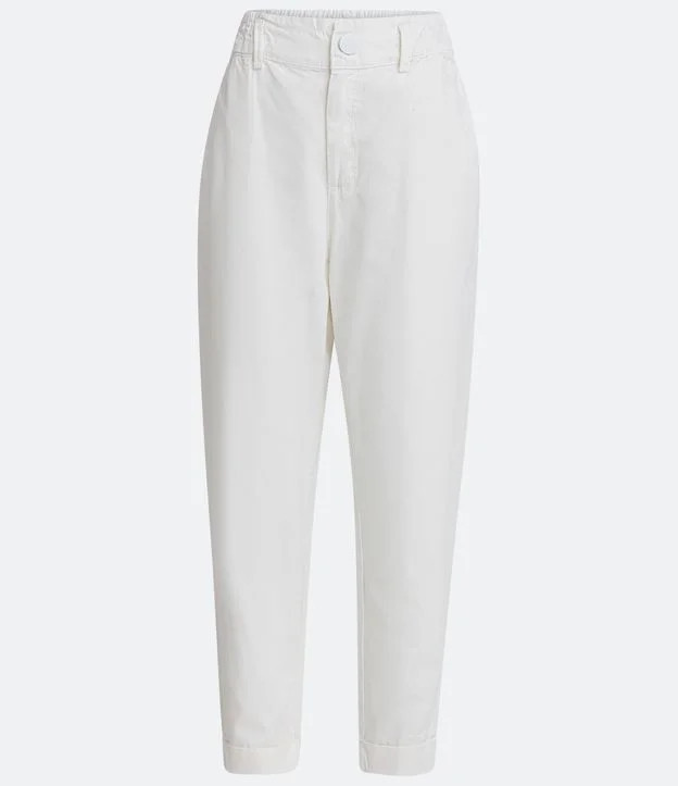 Calça Baggy em Sarja com Cós Largo e Botão Branco | Renner (BR)