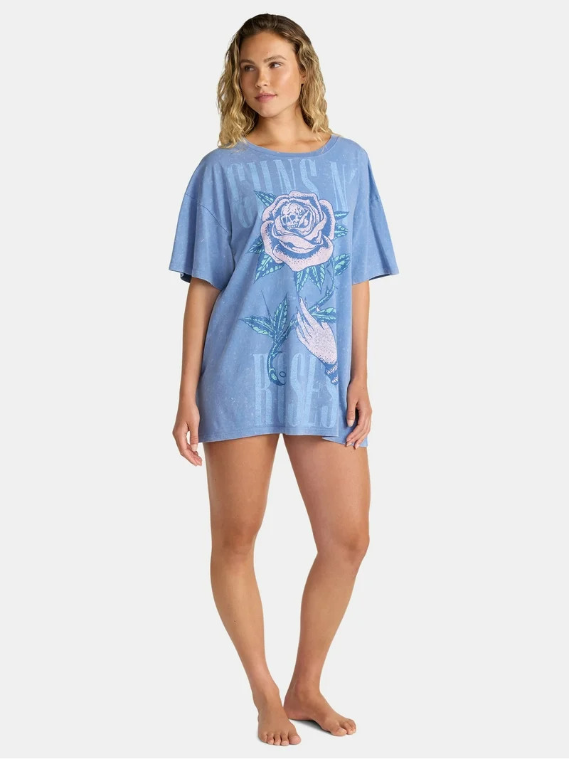 Guns N' Roses Women's Oversized Sleep Shirt, Sizes XS-XXXL | Walmart (US)