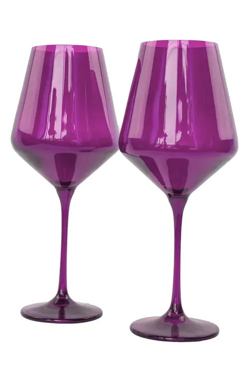 Estelle Colored Glass Set of 2 Stem Wine Glasses in Amethyst at Nordstrom | Nordstrom