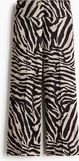 H&M Flared Linen-blend Trousers | Nordstrom | Nordstrom