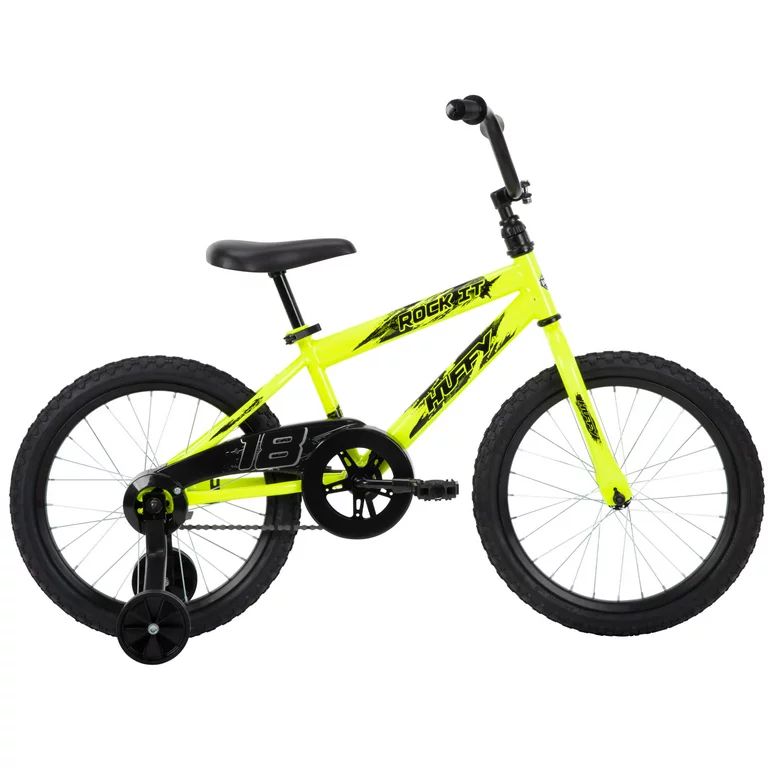 Huffy 18 in. Rock It Kids Bike for Boys Ages 4 and up, Child, Neon Powder Yellow | Walmart (US)