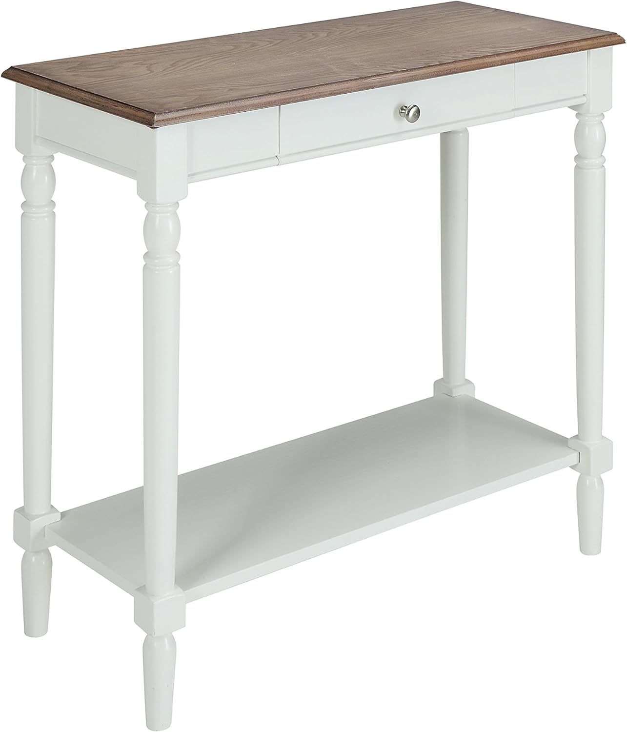 Convenience Concepts 6042188DFTW French Country Hall Table with Drawer and Shelf, Driftwood / Whi... | Amazon (US)