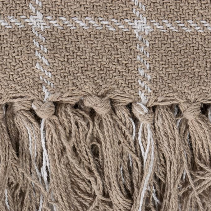 DII Transitional Checked Plaid Woven Throw, 50x60, Stone | Amazon (US)