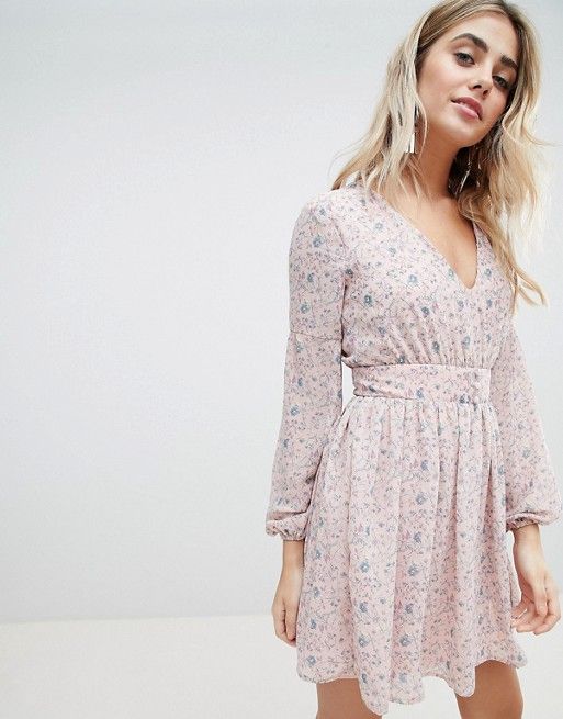 Missguided chiffon dress in floral | ASOS US