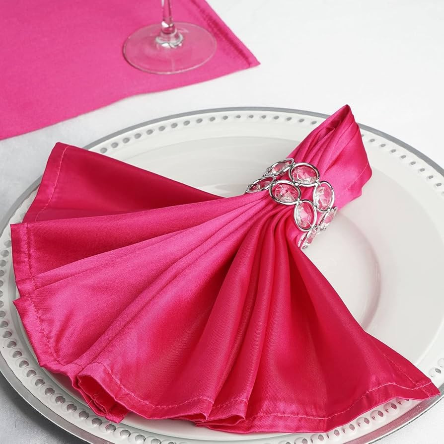 AHOLTA DESIGN Stain Resistant Satin Cloth Dinner Fuchsia Napkins 20 in Non Iron Spring Patio Rest... | Amazon (US)