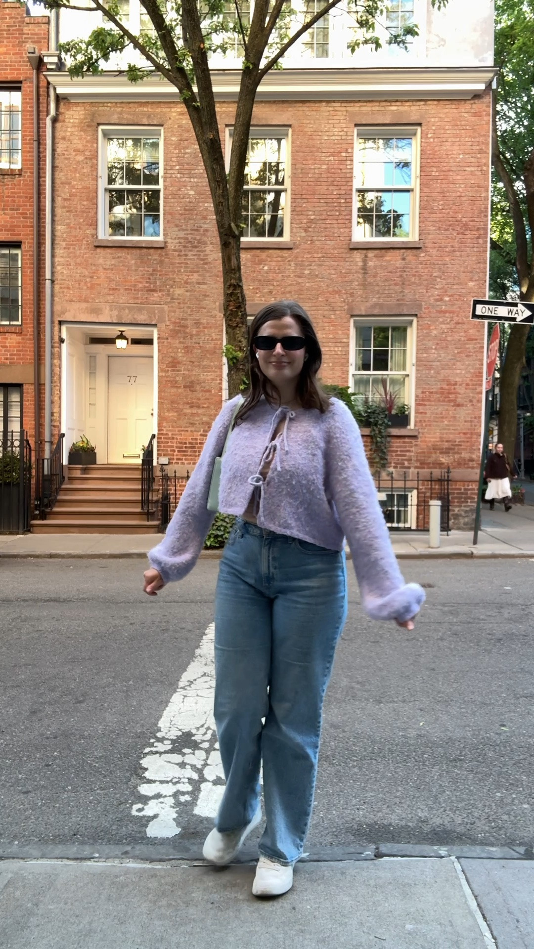 Outfit of the day for book club in New York tonight! I’m loving this purple tie front cardigan I linked some similar ones

#LTKootd