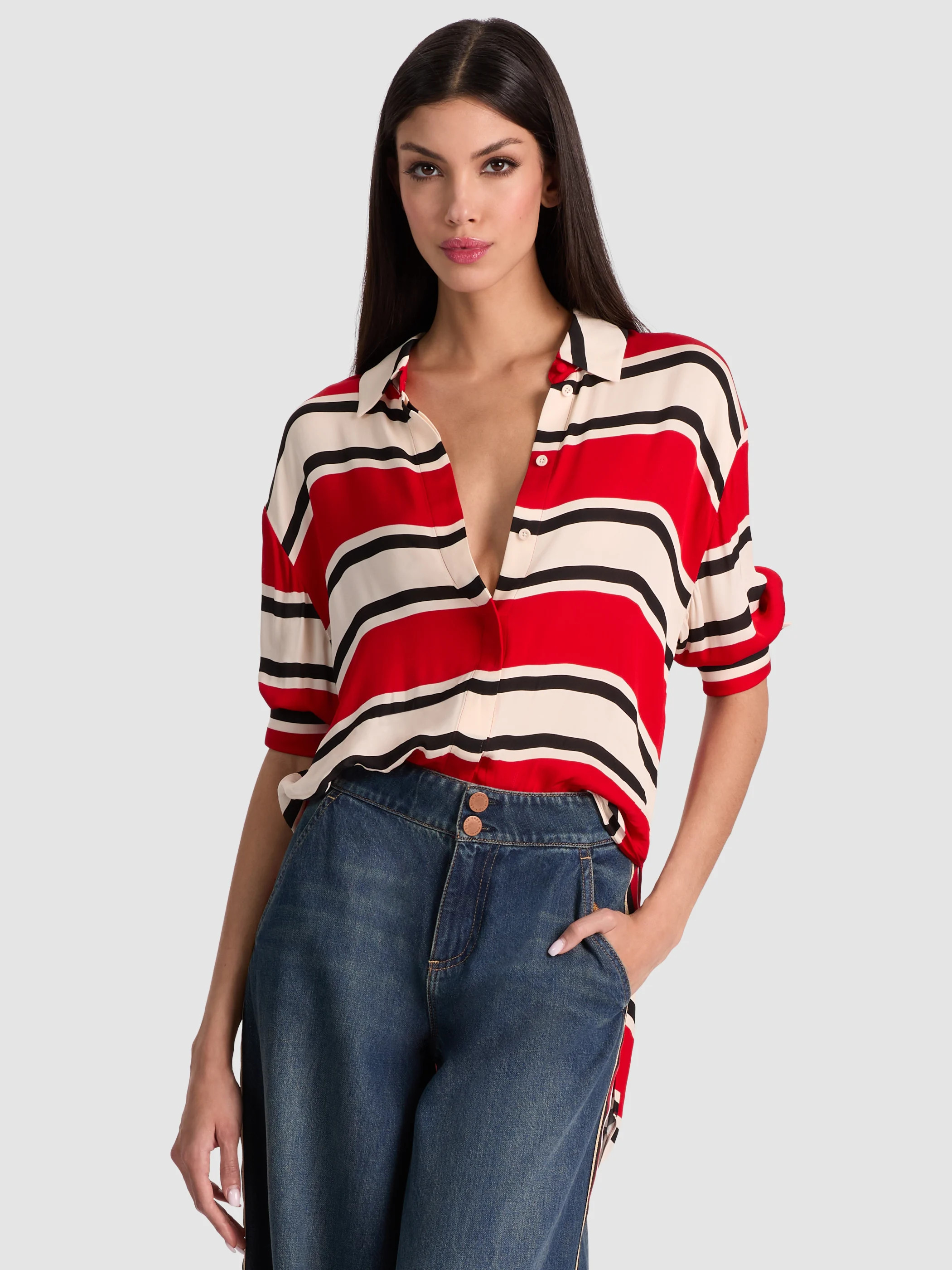 alice + olivia DIMITRA OVERSIZED BUTTON DOWN | Alice + Olivia