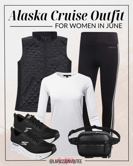 Embrace June in Alaska with a blend of warmth and versatility: layer up in a quilted vest over a long sleeve top, paired with high rise tights for comfort and style. Complete the look with glide sneakers, a trendy belt bag, and get ready to explore the rugged beauty of Alaska with ease and flair!

#LTKstyletip #LTKSeasonal #LTKtravel