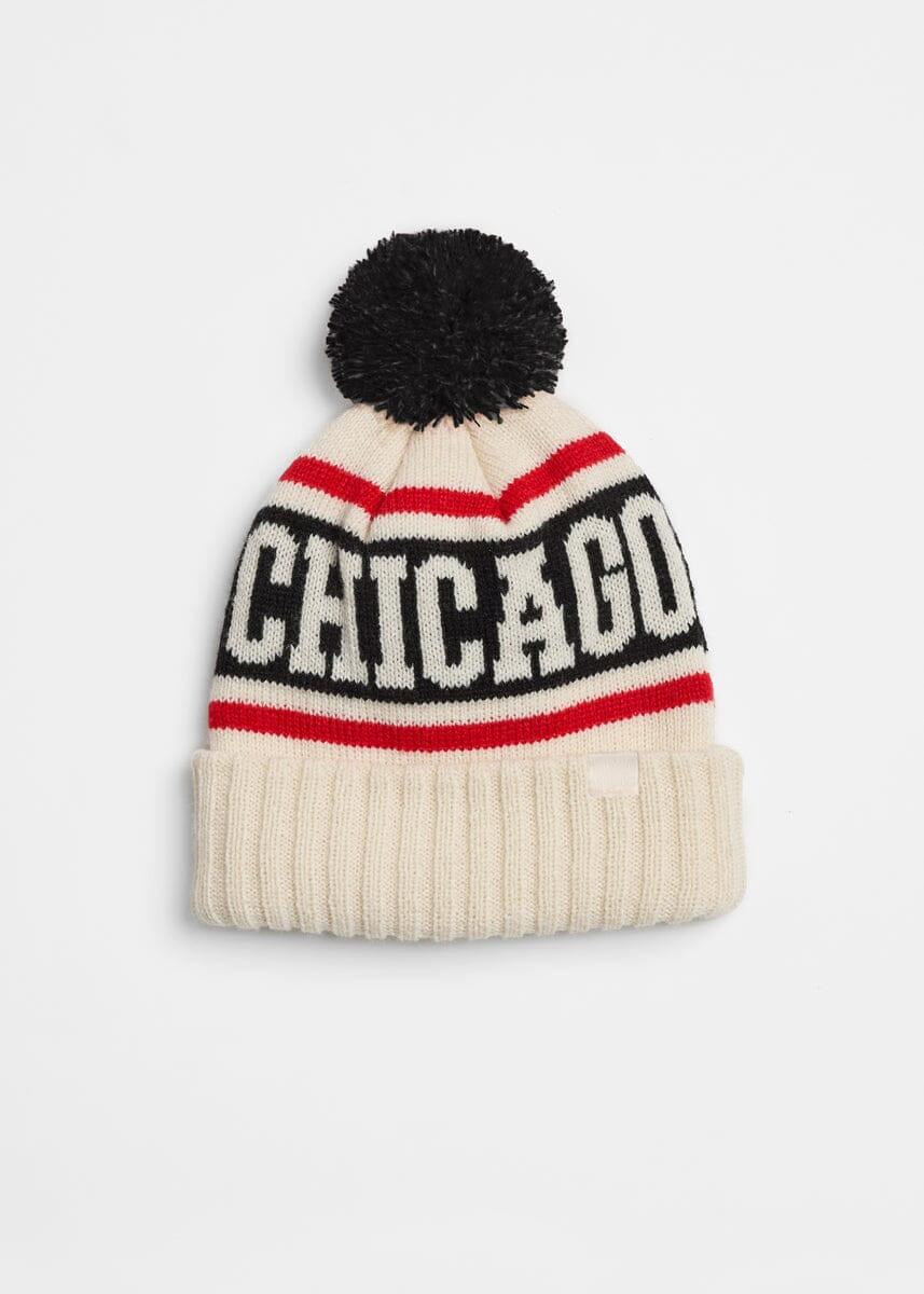 Adult Mad Hatter Chicago Varsity Beanie - Black &amp; Red | Alice & Wonder