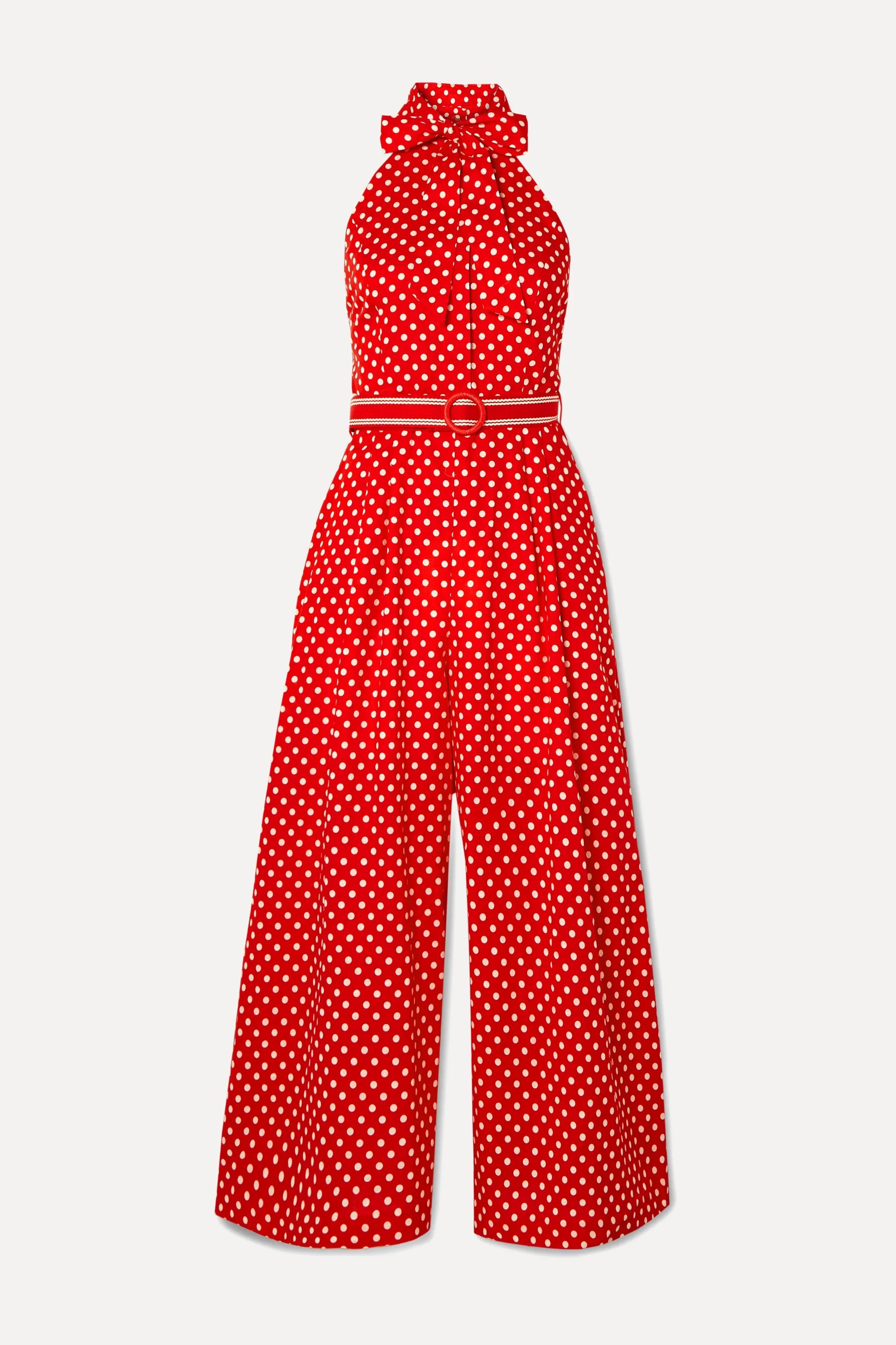 Zinnia halterneck polka-dot linen and cotton-blend voile jumpsuit | NET-A-PORTER (US)