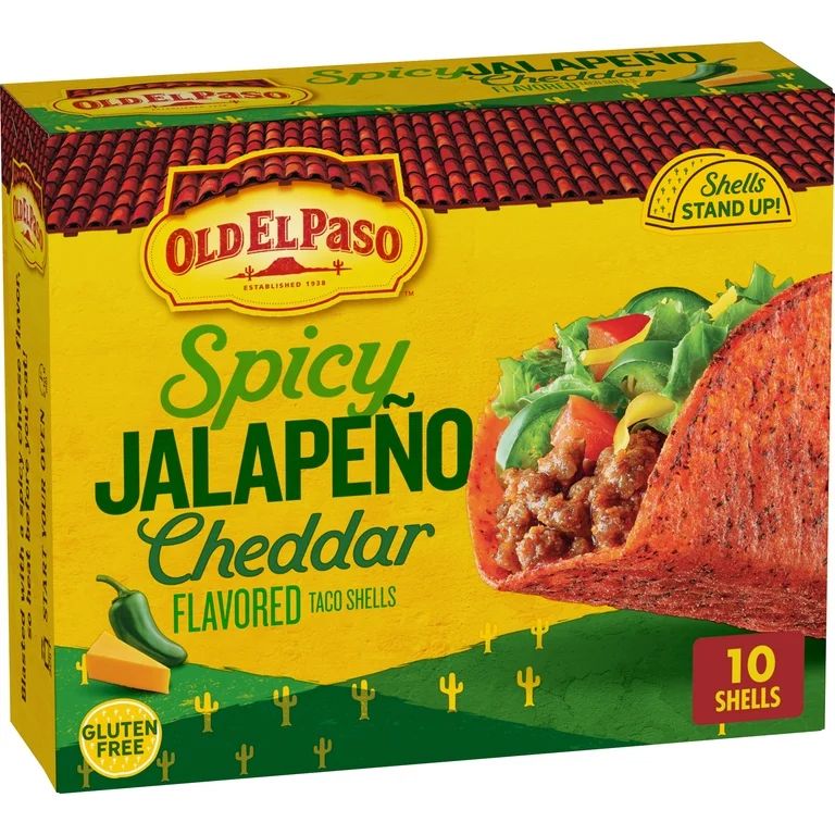 Old El Paso Spicy JalapeÃ±o Cheddar Flavored Stand 'N Stuff Taco Shells, Gluten Free | Walmart (US)