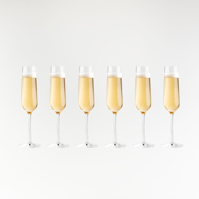 Schott Zwiesel Pure Tour Champagne Flutes Prosecco Glasses, Set of 6 + Reviews | Crate & Barrel | Crate & Barrel
