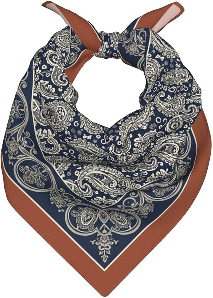 Cool Square Neck Scarf Bandana Women Fashion Silk Satin Headscarf | Amazon (US)