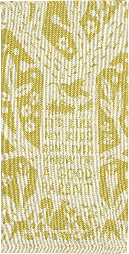Blue Q Funny Cotton Woven Jacquard Dish Towel ~ It's Like My Kids Don't Even Know I'm a Good Pare... | Amazon (US)