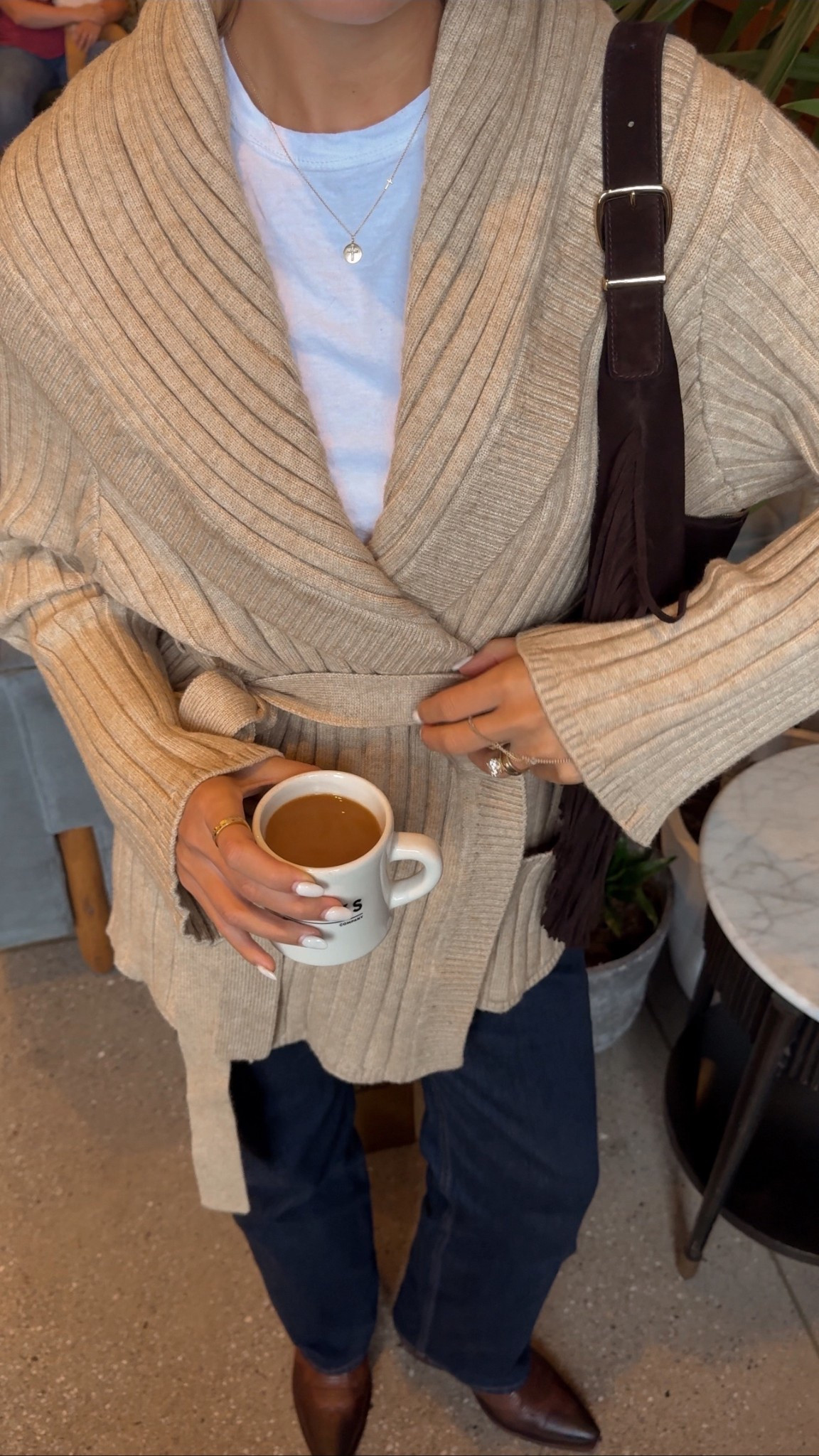 rainy charleston ootd 
size s/m in wrap cardigan, size 26 long in jeans, size down in boots half size 

#LTKSaleAlert #LTKStyleTip #LTKFindsUnder50