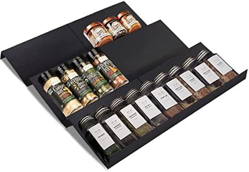 Artibear Expandable Spice Rack Drawer Organizer for Kitchen Cabinets, Set of 6, ABS | Amazon (US)