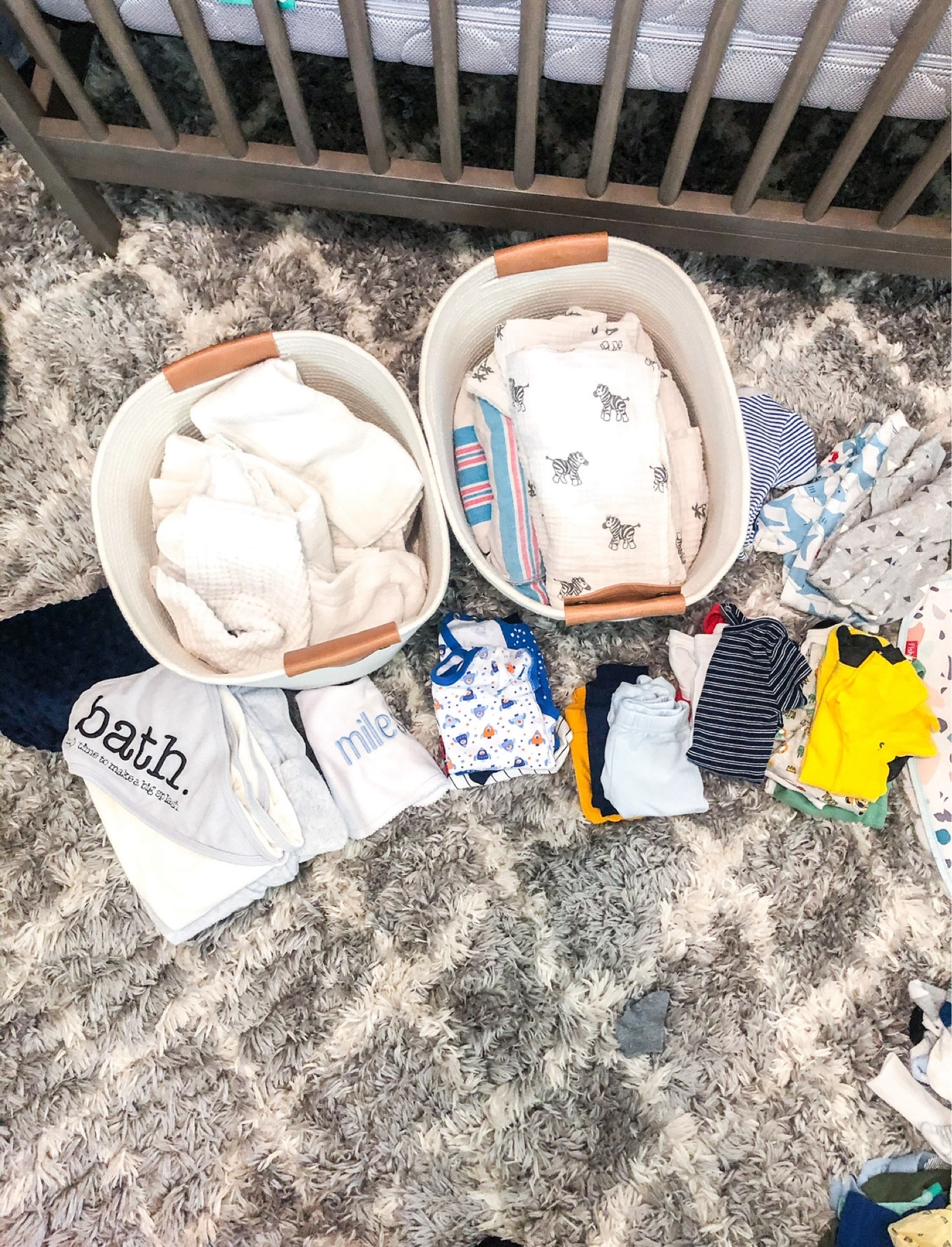 I love these cute storage bins for keeping my baby essentials organized! 

I used one for burp cloths and the other for baby swaddles. Then I stored the bins in a 4 cube organizer. I’ll link that too! 

small home organization/ small nursery storage ideas / brittneyablog

#LTKBaby #LTKBump #LTKHome