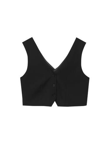 SUIT WAISTCOAT WITH CROSSOVER BACK | PULL and BEAR UK