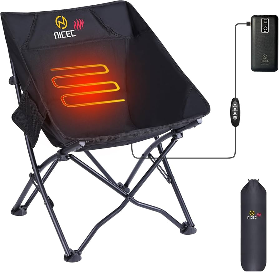 Nice C Heated Camping Chairs, Fold Chair, Portable Chair, Backpacking Chair, Compact & Heavy Duty... | Amazon (US)