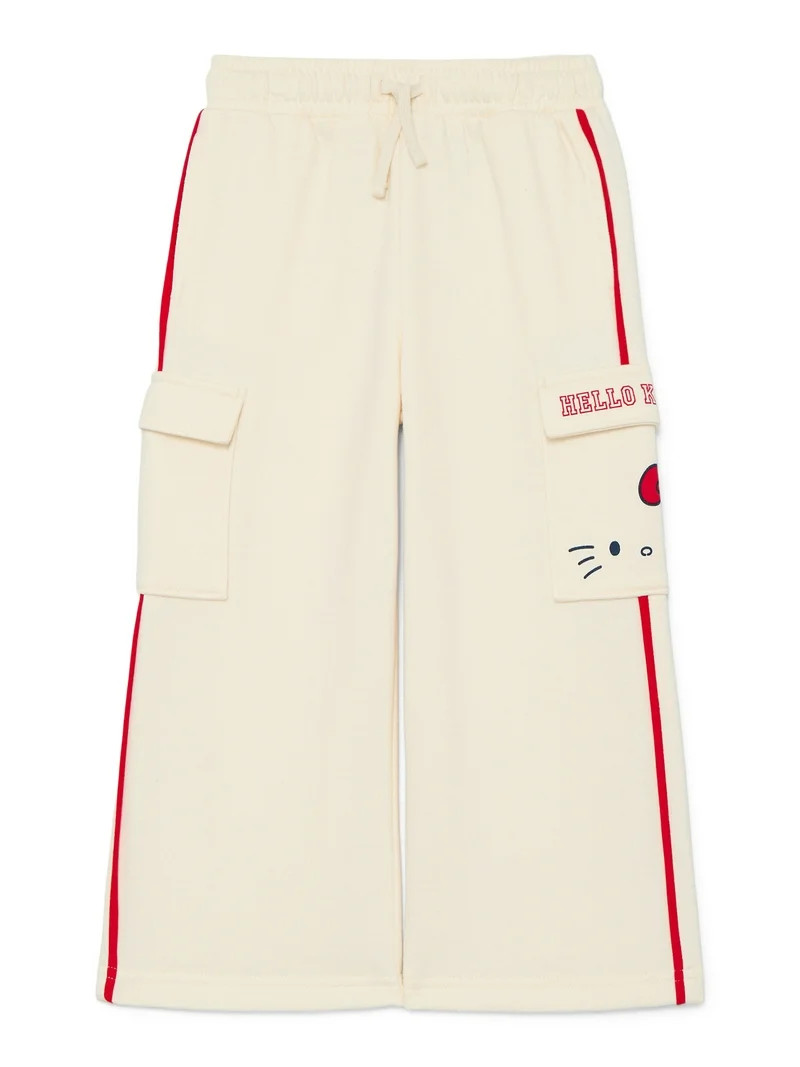 Wonder Nation Hello Kitty Baby and Toddler Girls Graphic Fleece Cargo Pants, Sizes 12M-3T | Walmart (US)