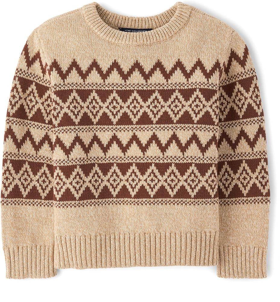 The Children's Place Baby Boys' and Toddler Long Sleeve Crew Neck Pullover Sweater | Amazon (US)