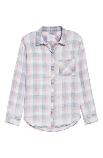Women's Rails Hunter Plaid Shirt, Size X-Small - Blue | Nordstrom