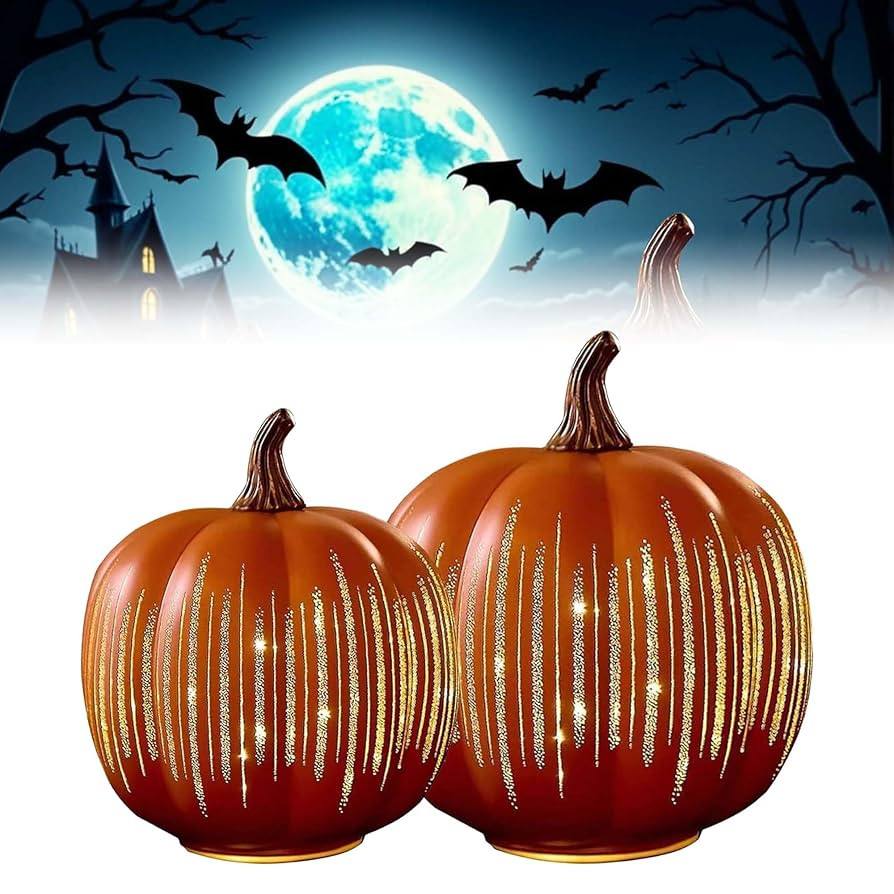 Starry Night Pumpkins, Illuminated Starry Night Pumpkins, Timer Lighted Sparkling Starry Night Pu... | Amazon (US)