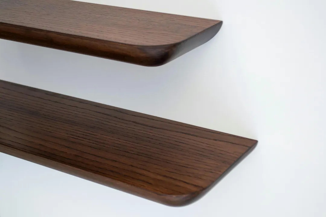 Hardwood Floating Shelf Custom Size Handmade with Curved Edges in Dark Chocolate Color | Etsy (US)