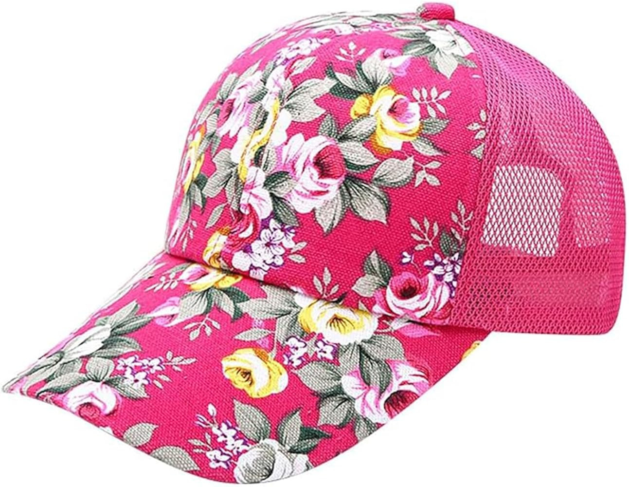 Floral Print Baseball Caps Hat,Flower Casual Fishing Sun Hat Mesh Back for Men Women Girls Adjust... | Amazon (US)
