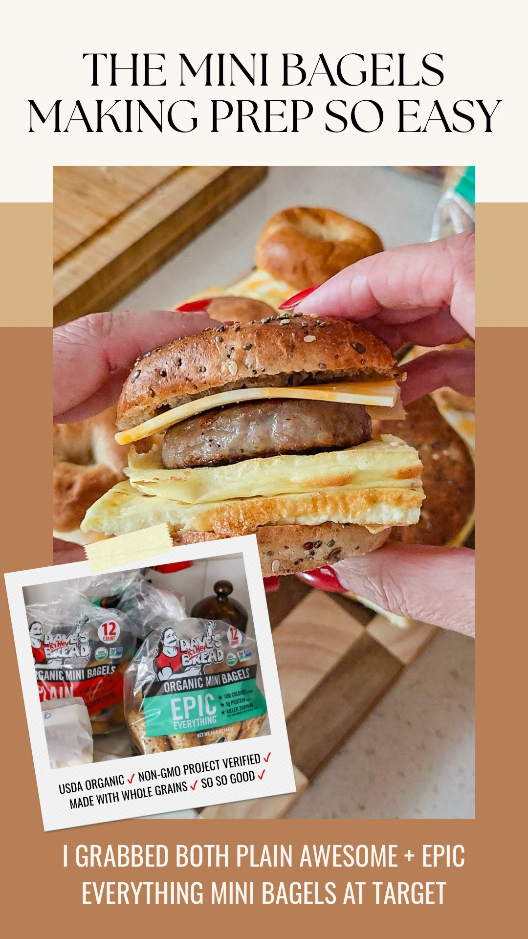 #ad Meal prepping breakfast now so busy school mornings are a little easier later. 🙌 I’ve partnered with Target and @daveskillerbread to make these easy egg, sausage + cheese breakfast sandwiches using Dave’s Killer Bread Plain Awesome and Epic Everything Mini Bagels.I make a batch, wrap them individually, then grab + reheat throughout the week. Shop the Mini Bagels at Target!#targetpartner #daveskillerbread

#LTKfoodie #LTKmorningroutine