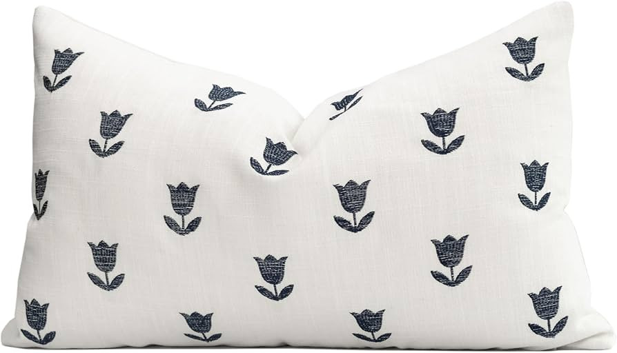 Crumbs Home Coastal Linen Indoor Outdoor Lumbar Pillow Cover Only, 12"x20" Water Repellent for Pa... | Amazon (US)