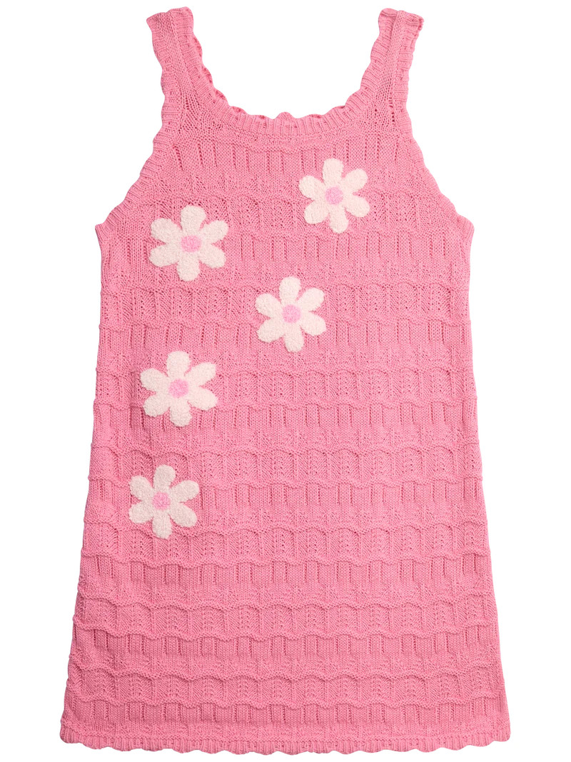 Jessica Simpson Girls' Crochet Dress with Floral Applique, Sizes 4-16 | Walmart (US)