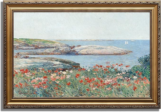 KBKBART Vintage Framed Wall Art for Living Room, Vintage French Coastal SeaScape Canvas Art Print... | Amazon (US)
