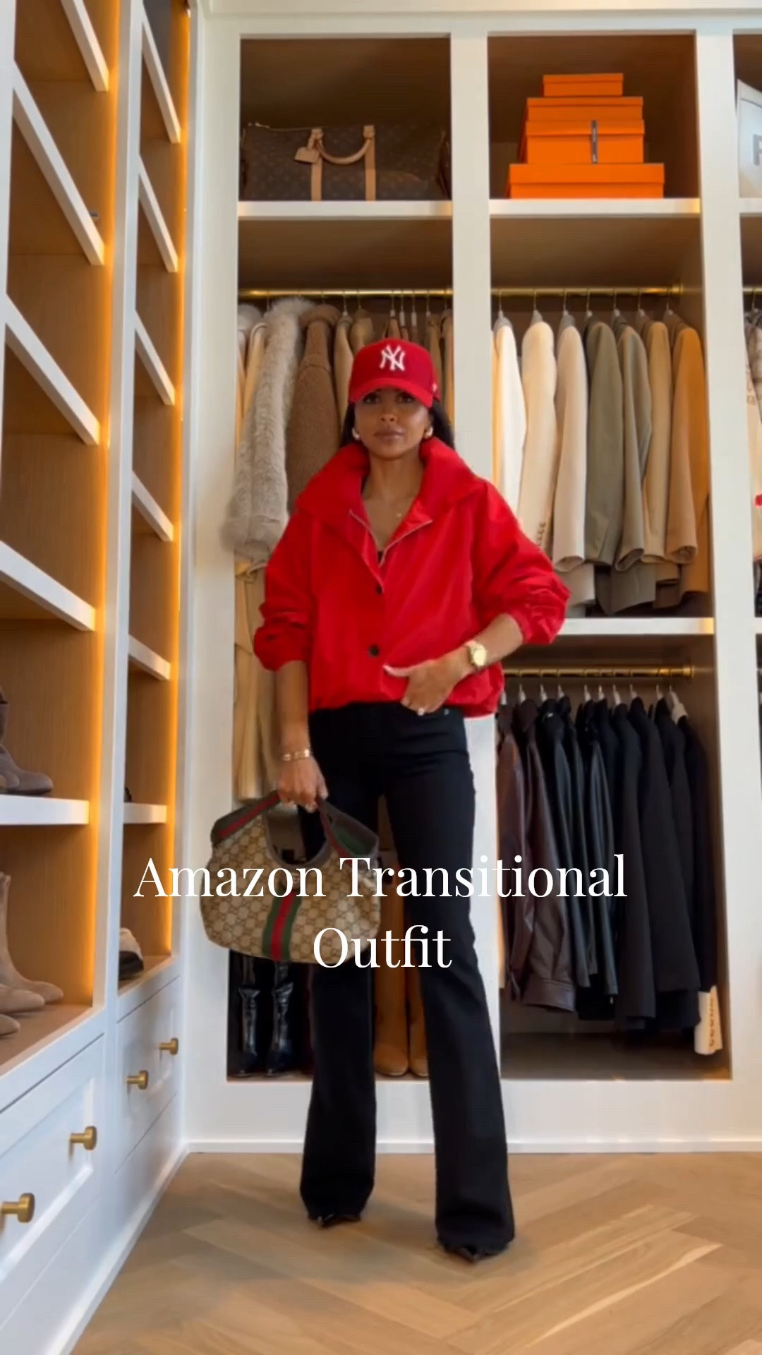 The most chic fall  jackets from Amazon that truly look and feel designer. I love finding statement pieces like these that instantly elevate a simple denim outfit. The bright red high neck bomber with chic black button details makes such a statement, instant favs.

Red Jacket - wearing an XS
VB Beverly Jeans - wearing 24, runs TTS

#LTKOver40 #LTKSeasonal #LTKootd