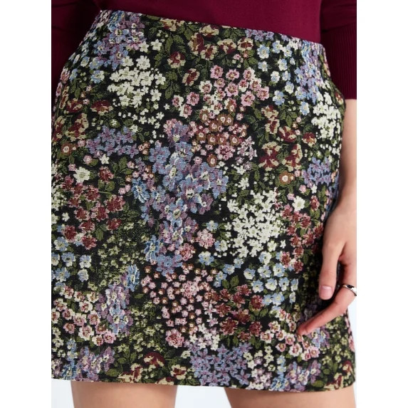 Free Assembly Women's and Women's Plus High-Rise Jacquard Mini Skirt, Sizes 0-28W | Walmart (US)