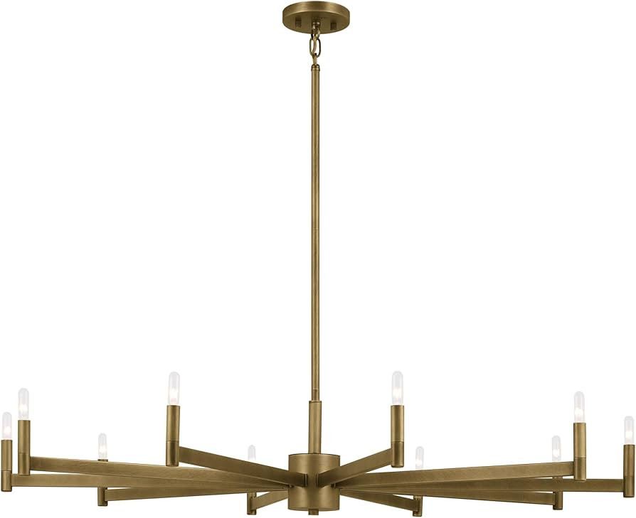 KICHLER Erzo 48" Chandelier Contemporary 10 Light Ceiling Fixture in Natural Brass for Dining Roo... | Amazon (US)