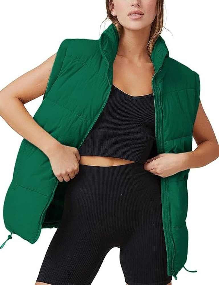 Athlisan Womens Zip Up Puffer Vest Stand Collar Sleeveless Padded Jacket Coat | Amazon (US)