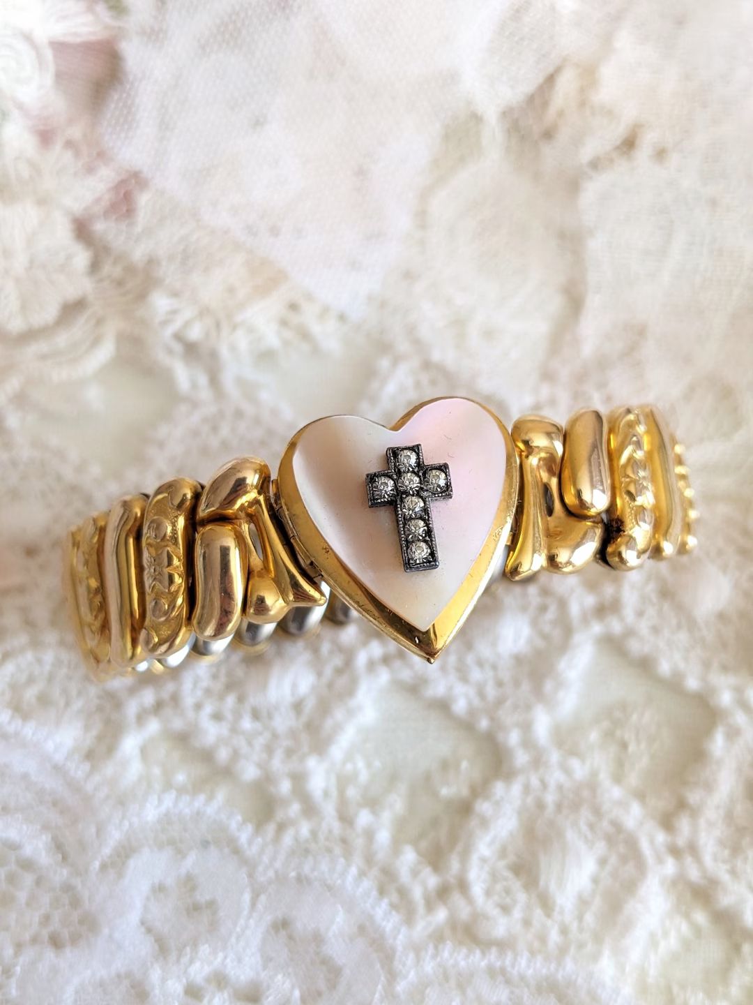 Vintage Sweetheart Locket Bracelet & Necklace - Etsy | Etsy (US)