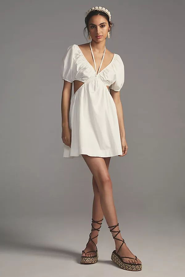 Forever That Girl Cut-Out Mini Dress By Forever That Girl in White Size XS | Anthropologie (US)