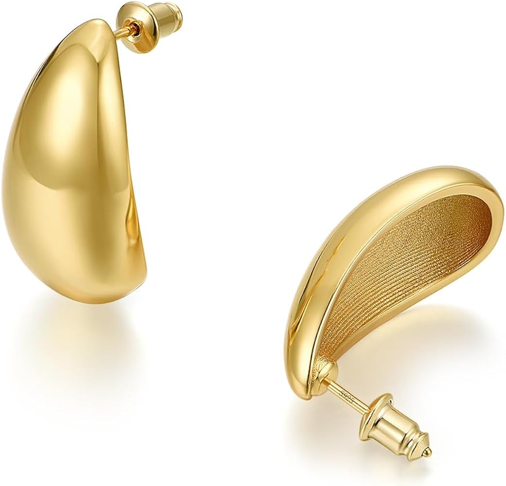 14K Gold Plated Earrings for Women Girls Dainty Pendant Earrings with 925 Sterling Silver Post Je... | Amazon (US)