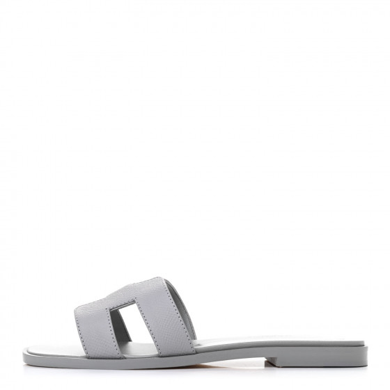 HERMES Epsom Oran Sandals 35 Bleu Glacier | Fashionphile